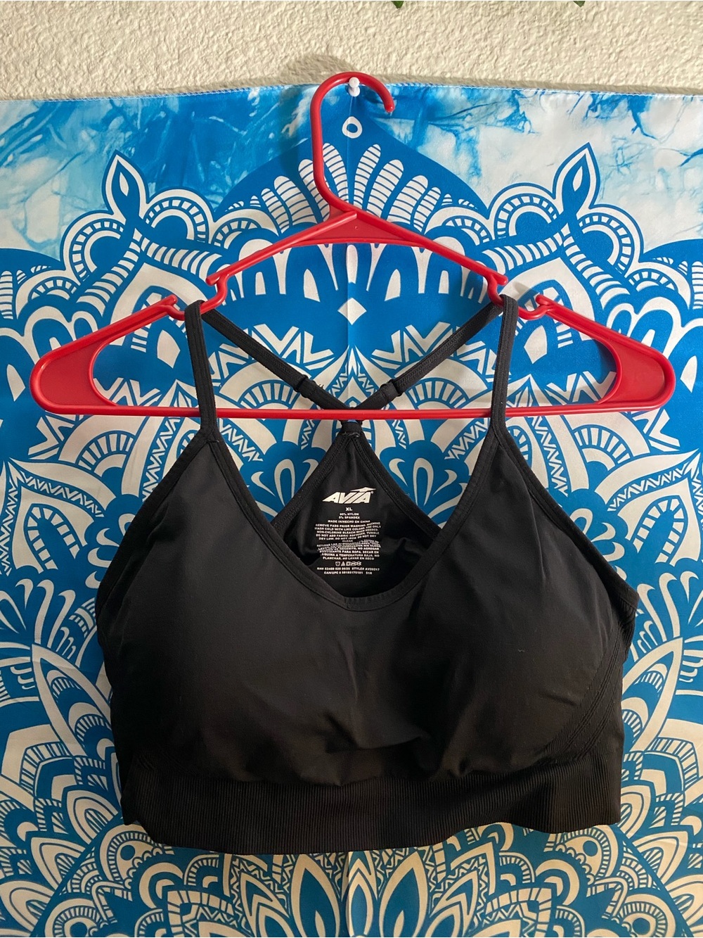 Avia Black Racerback Seamless Sports Bra
